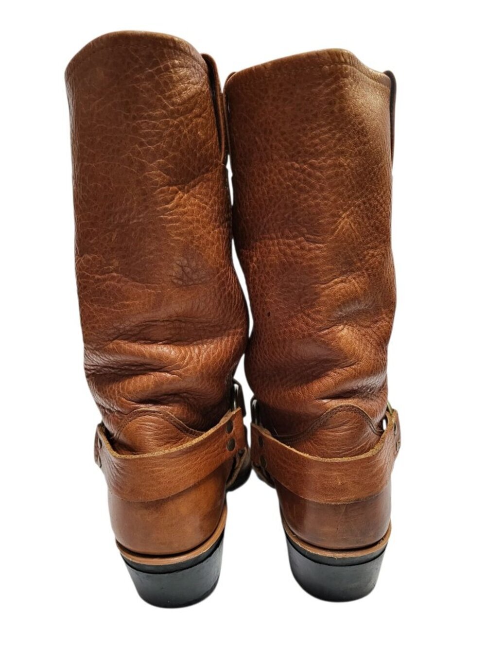 FRYE 12R Harness Boot Brown Oiled Leather Western Cowgirl Mid Calf Engineer Moto - Picture 6 of 11
